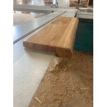 Eiche, Treppenstufe, Trittstufe, Holzstufe, Baumkante, vorne aufgedoppelt, Massivholz, 90x28x3/4,5cm